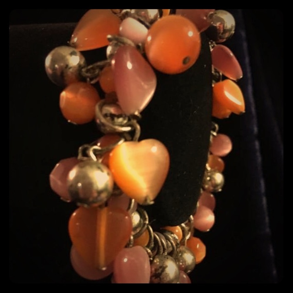 Orange & gold charm bracelet
